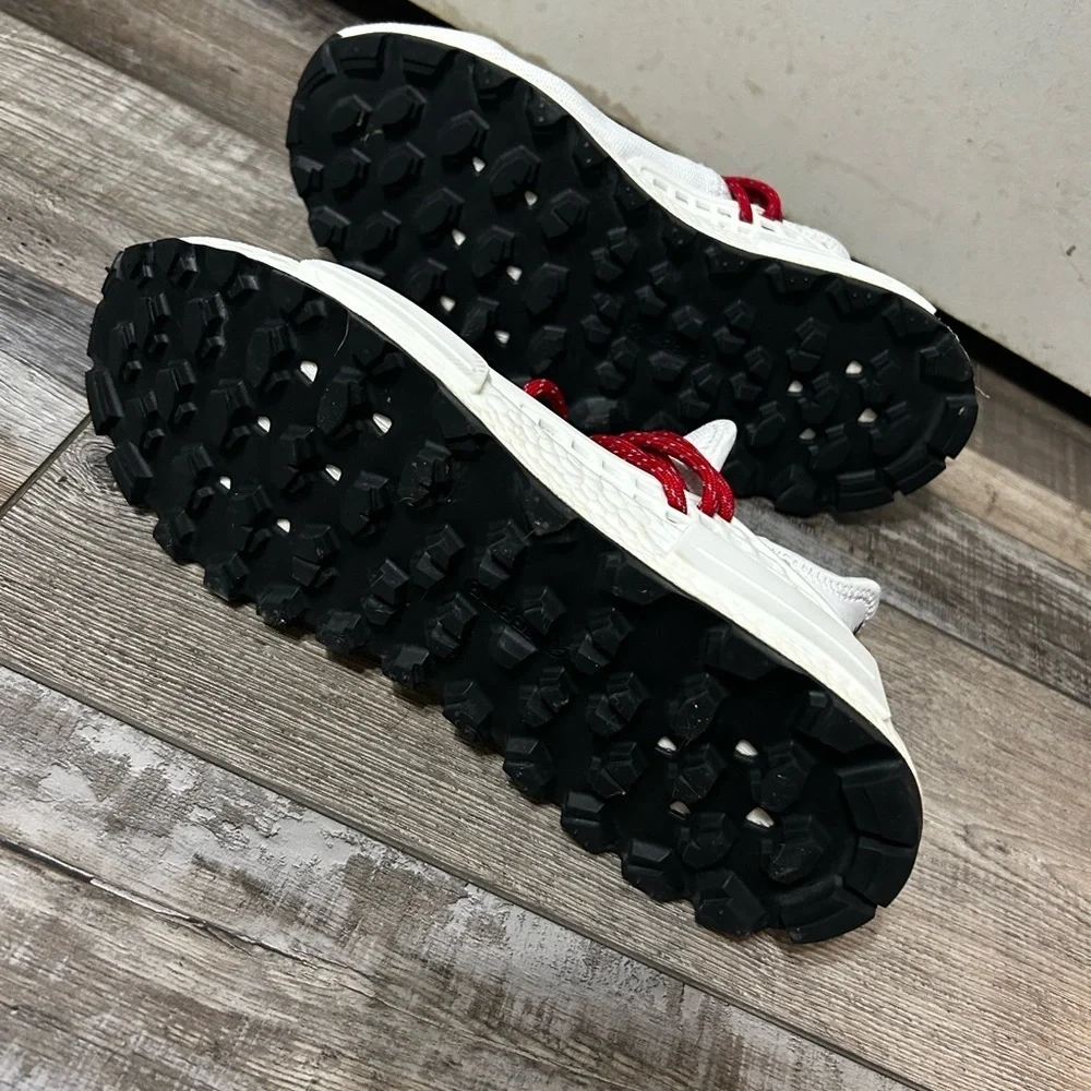 Adidas Pharrell Hu X HUMAN MADE® Red and White Sneakers